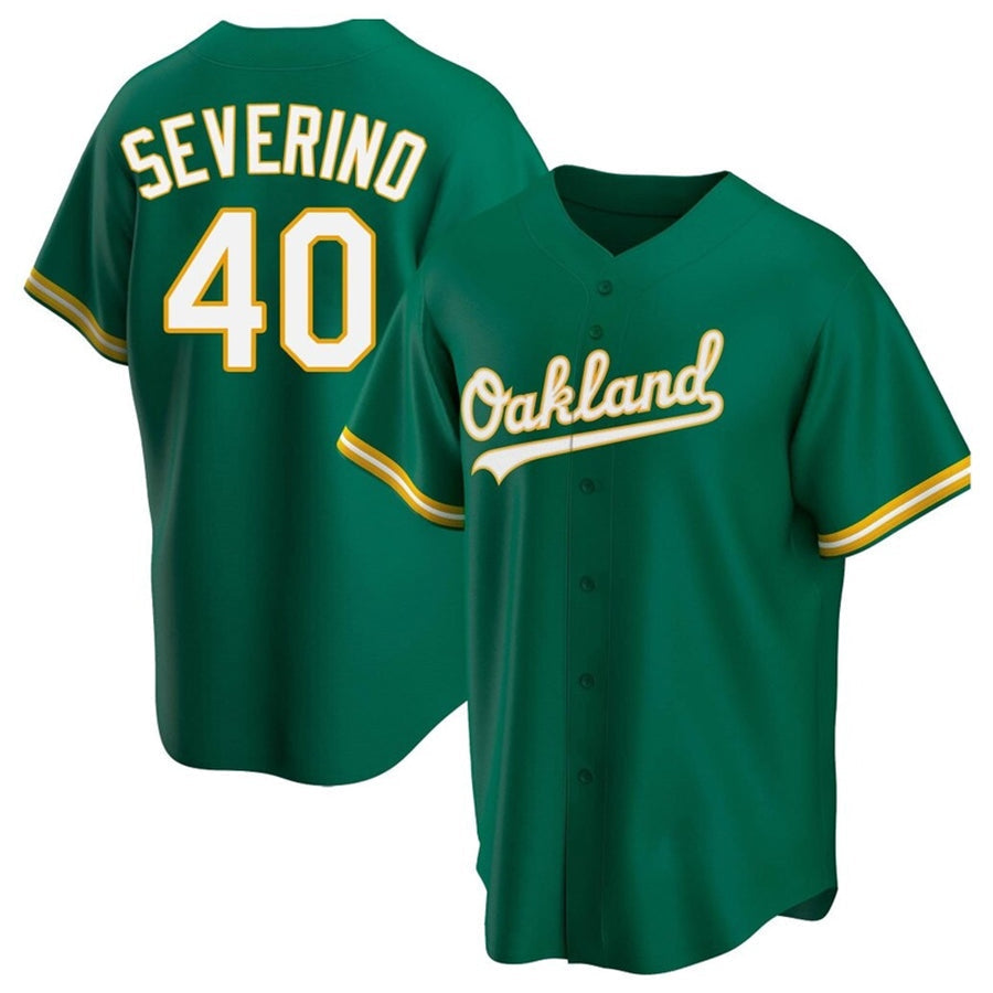 Athletics #40 Luis Severino Player Green Home Replica Baseball Jerseys