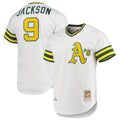 Athletics #9 Reggie Jackson Player  White 1972 Cooperstown Collection Authentic Baseball Jerseys