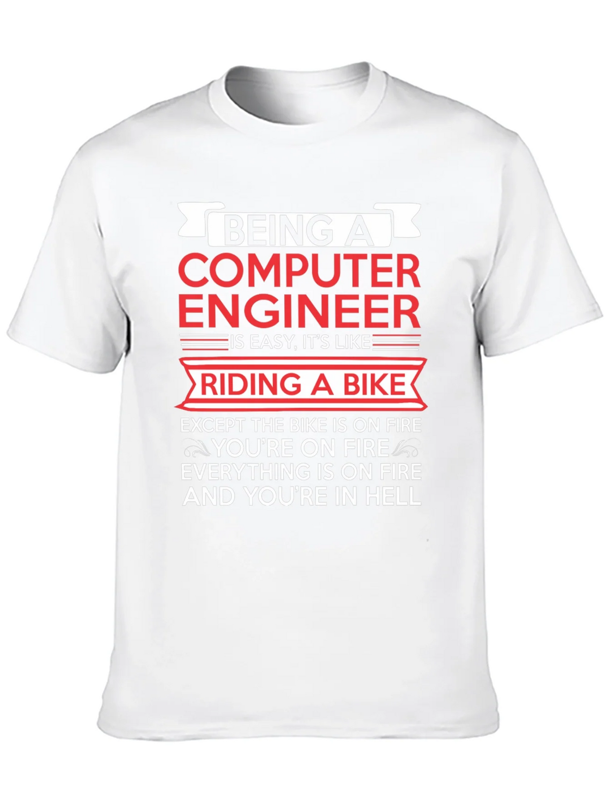 Computer Engineer Bike Fire T-Shirt