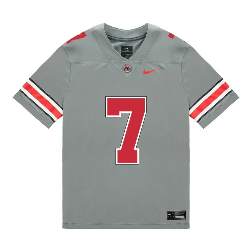 Jermaine Mathews Jr. Ohio State Buckeyes Jersey – Grey