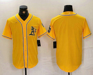 Athletics Blank Player Gold Cool Base Stitched Baseball Jerseys