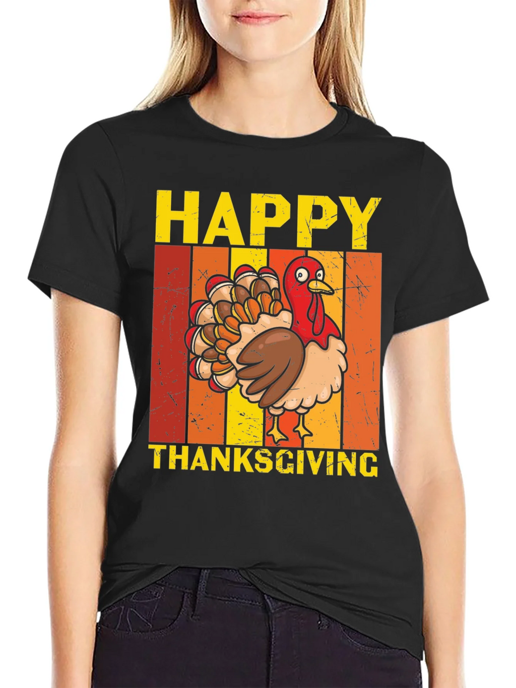 Happy Thanksgiving Turkey Graphic T-Shirt