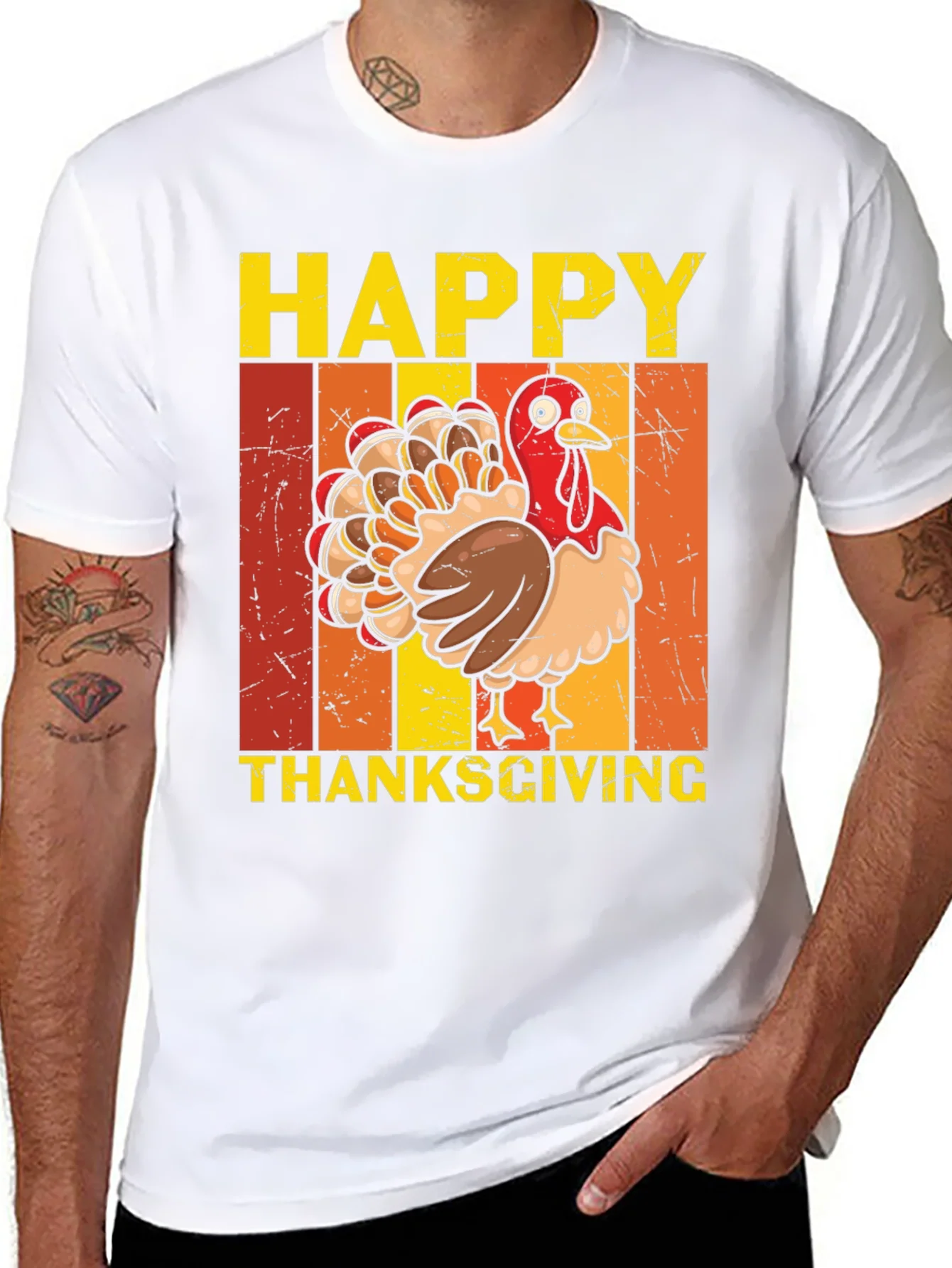 Happy Thanksgiving Turkey Graphic T-Shirt