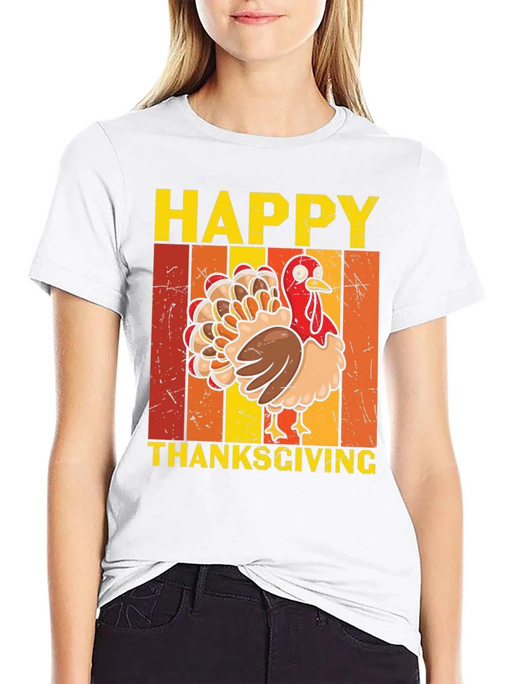 Happy Thanksgiving Turkey Graphic T-Shirt