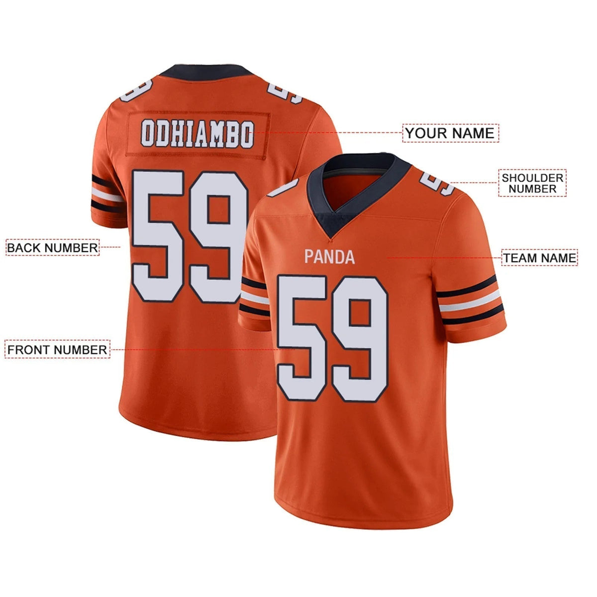Custom C.Bears Orange Personalized Design Your Own Name and Number for Men Women Youth Jerseys