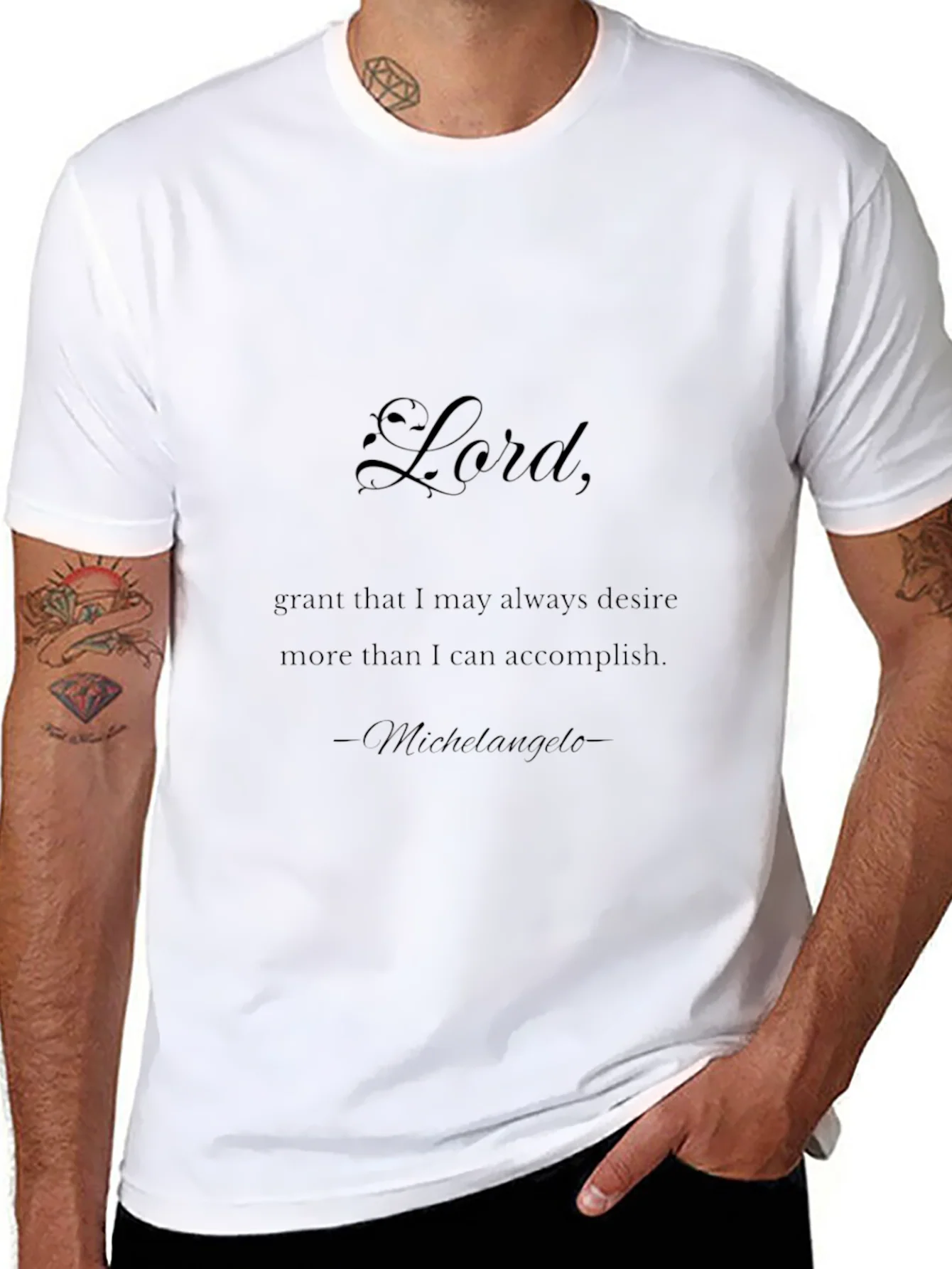Lord Michelangelo Quote Black T-Shirt