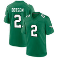 P.Eagles #2 Jahan Dotson Player Kelly Green Alternate Game Football Jerseys
