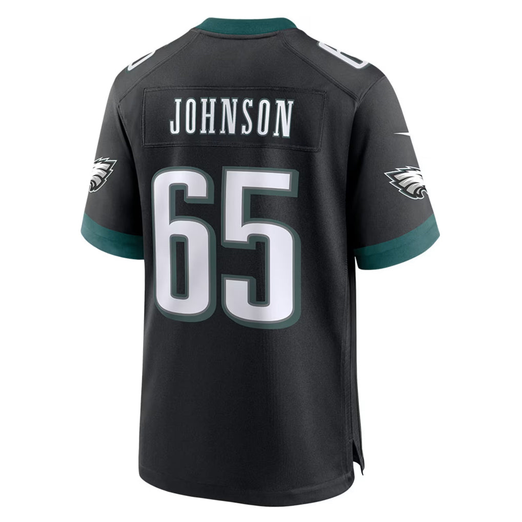P.Eagles #65 Lane Johnson Player Black Home Game Football Jerseys