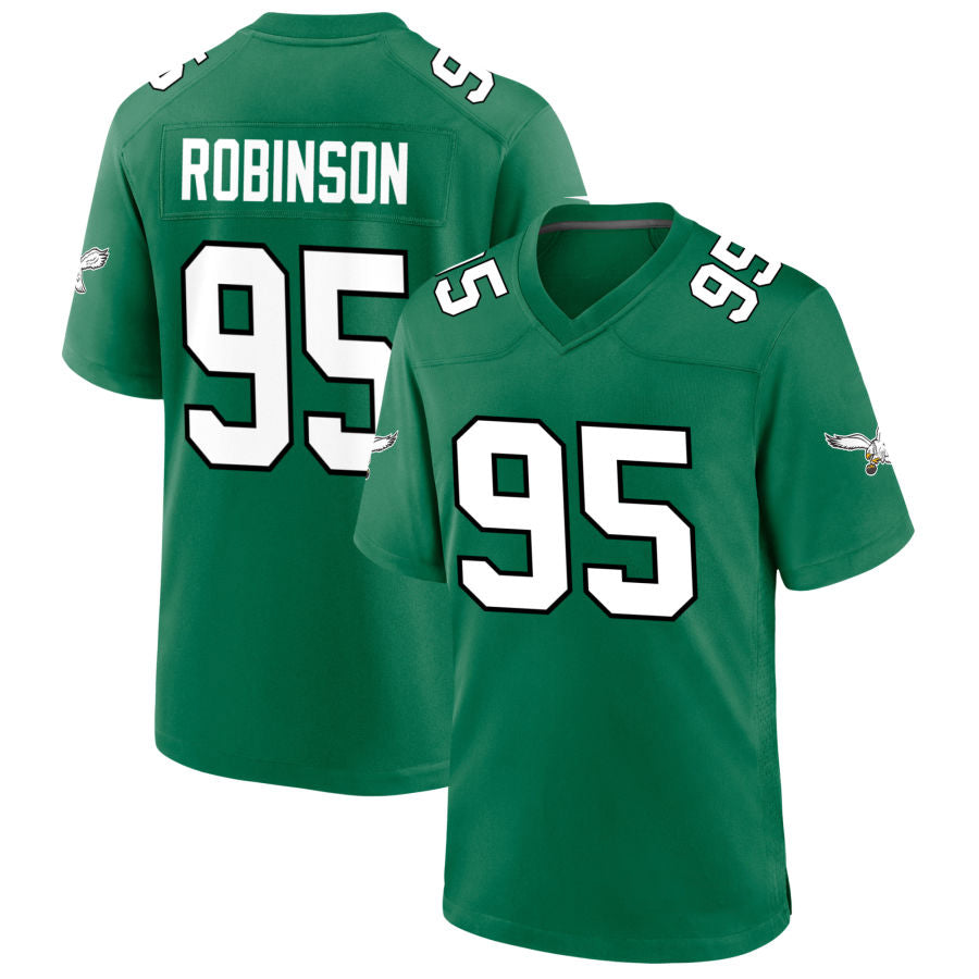 P.Eagles #95 Ty Robinson Player Kelly Green Alternate Game Football Jerseys