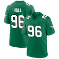 P.Eagles #96 Gabe Hall Player Kelly Green Game Football Jerseys