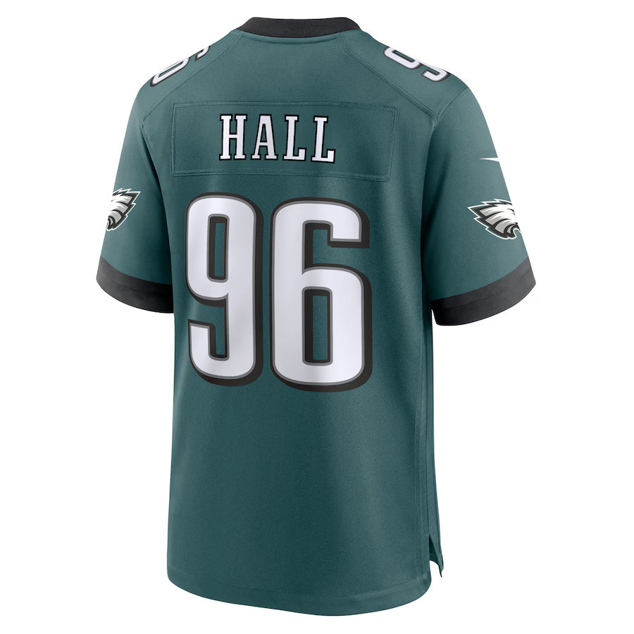 P.Eagles #96 Gabe Hall Player Midnight Green Home Game Football Jerseys
