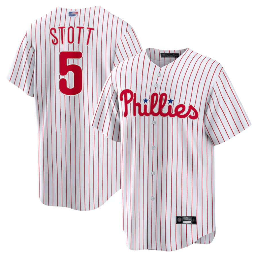 P.Phillies #5 Bryson Stott Player White Replica Baseball Jerseys