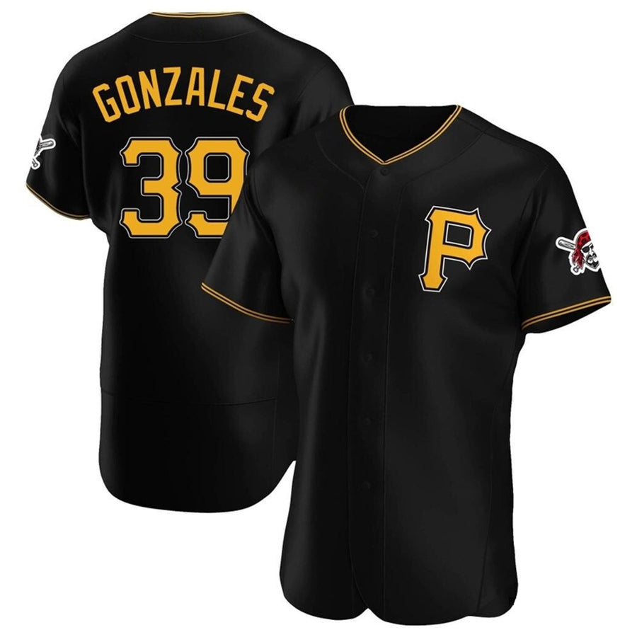 P.Pirates #39 Nick Gonzales Player Black Home Limited Elite Baseball Jerseys