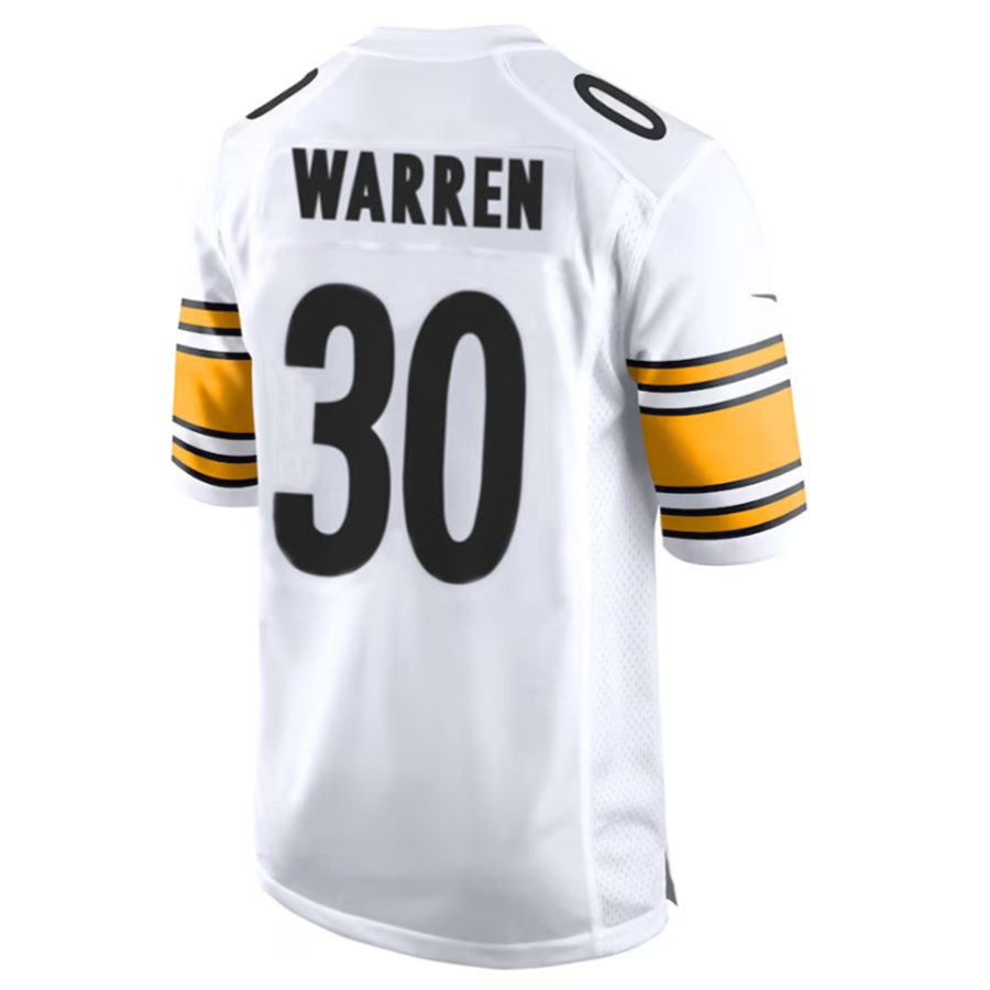 #30 Jaylen Warren Player P.Steelers White Game Football Jerseys