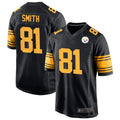 P.Steelers #81 Jonnu Smith Player Black Alternate Game Football Jerseys