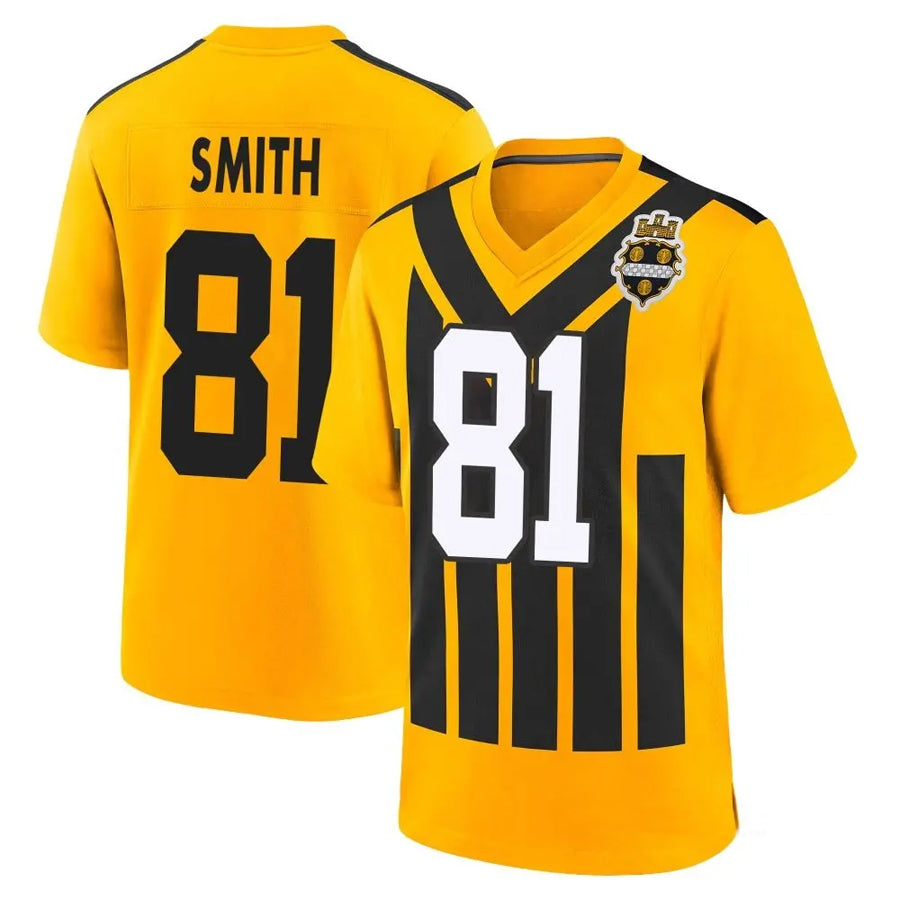 P.Steelers #81 Jonnu Smith Player Gold Alternate Game Football Jerseys