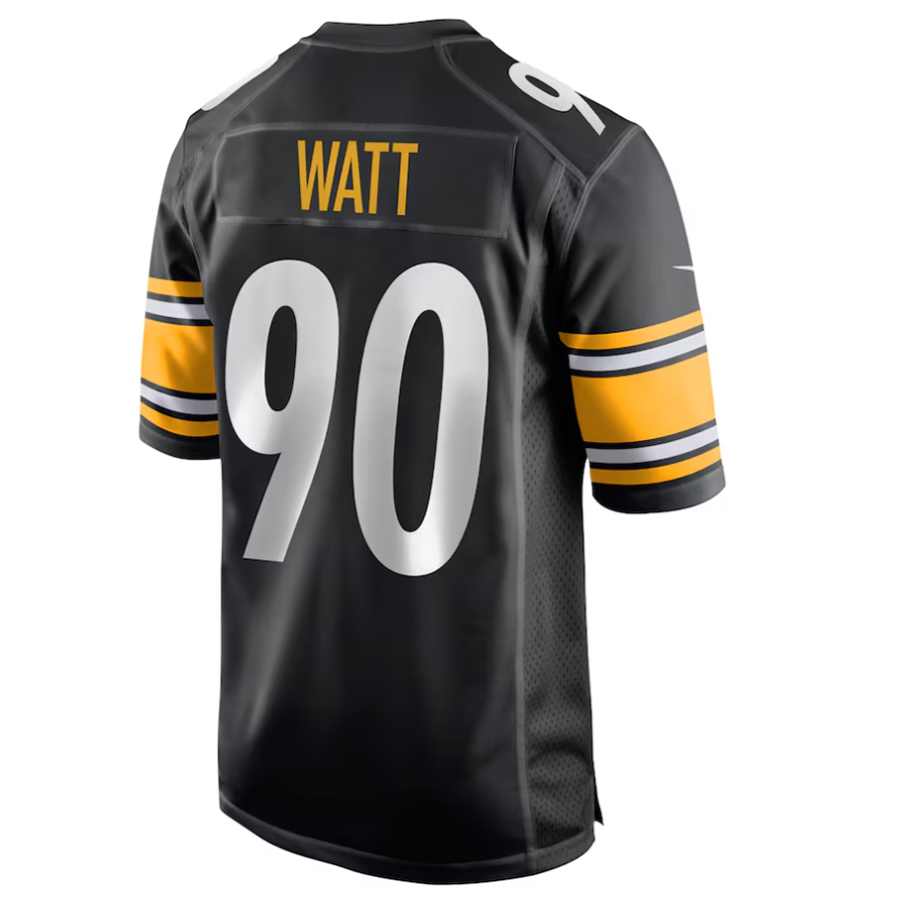 P.Steelers #90 T.J. Watt Player Black Game Fotoball Jerseys