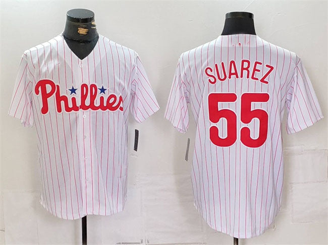 P.Phillies #55 Ranger Surez Player Game Jersey White Cool Base Stitched Baseball Jerseys