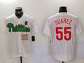 P.Phillies #55 Ranger Surez Player White Green Cool Base Stitched Baseball Jerseys