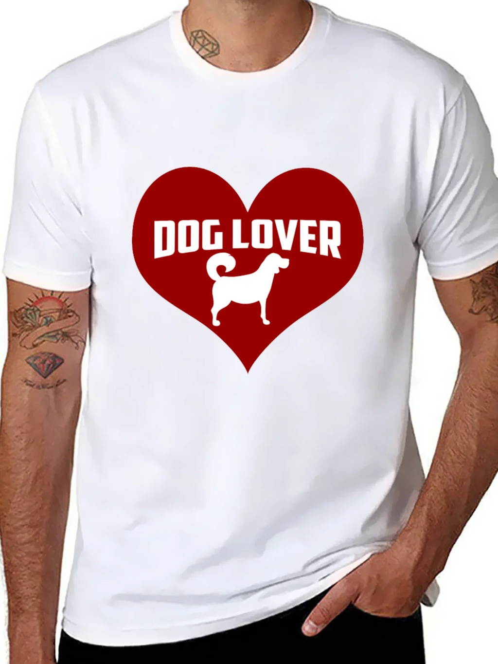 Dog Lover Graphic Tee - Heart Design