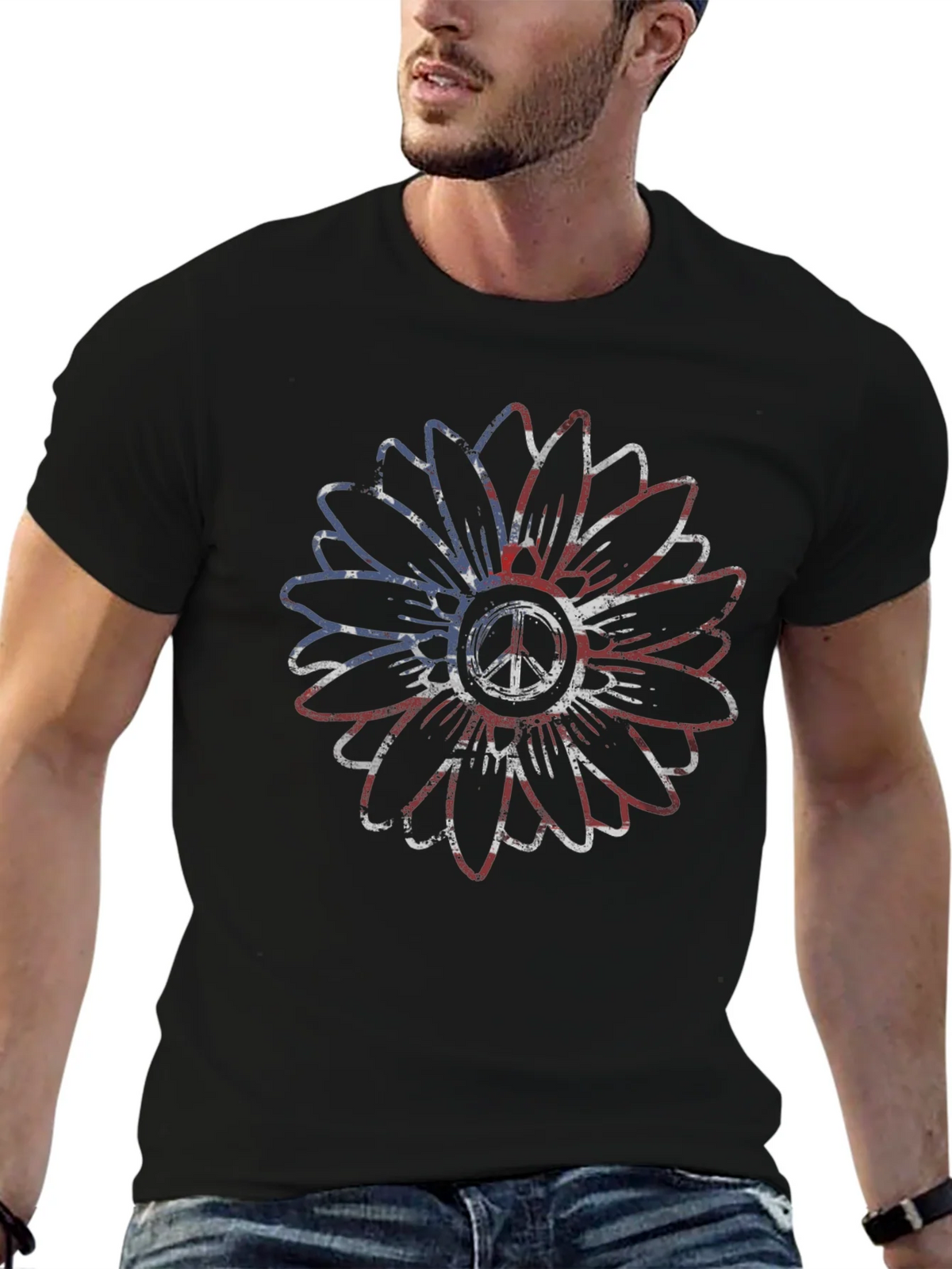 Peace Sunflower Graphic Tee