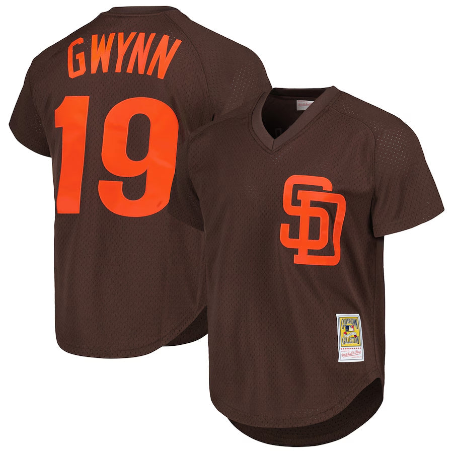 S.Diego Padres #19 Tony Gwynn Player  Brown 1985 Authentic Cooperstown Collection Baseball Jerseys