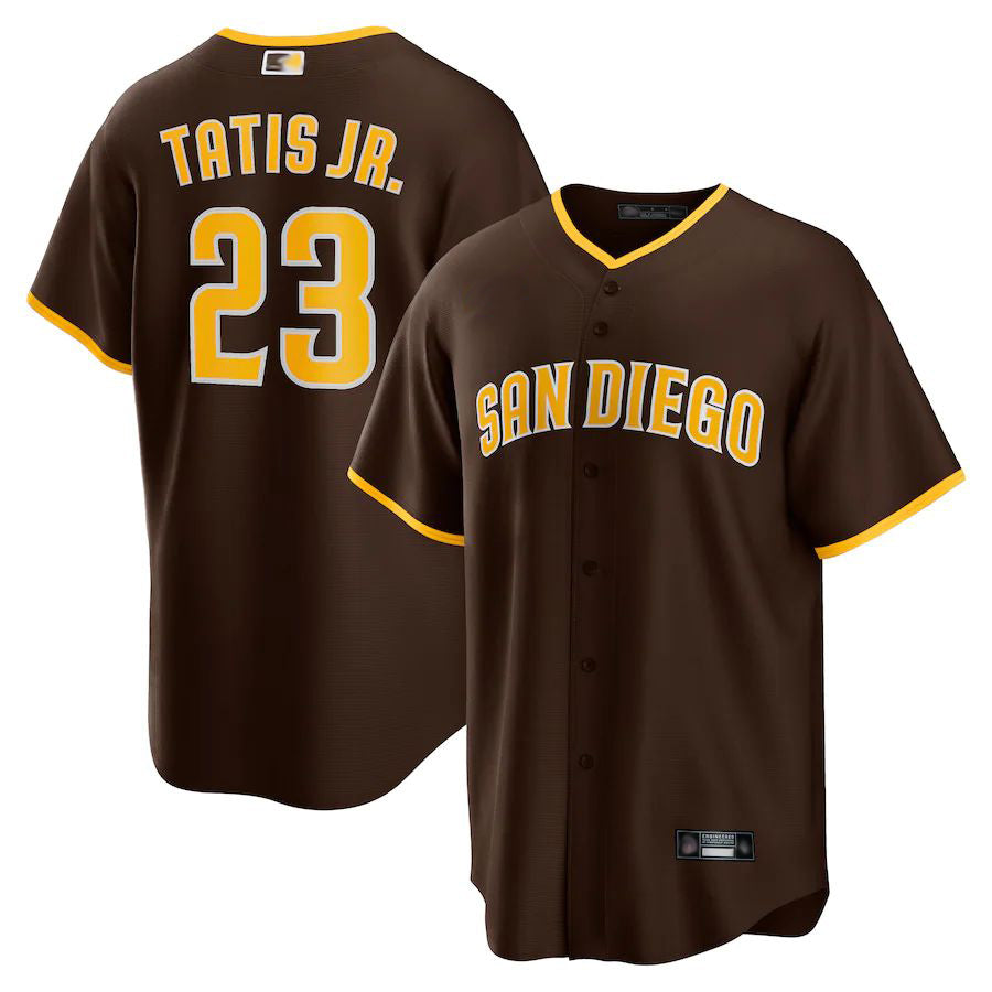 S.Diego Padres #23 Fernando Tatis Jr. Player Brown Replica Baseball Jerseys