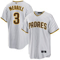 S.Diego Padres #3 Jackson Merrill Player White Replica Home Baseball Jerseys