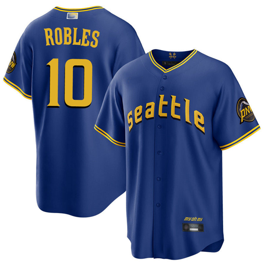 S.Mariners #10 Victor Robles Player City Connect Royal Replica Baseball Jerseys