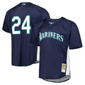 S.Mariners #24 Ken Griffey Jr. Player  Navy Cooperstown Collection Mesh Batting Baseball Jerseys