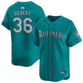 S.Mariners #36 Logan Gilbert Player Aqua Home Limited Baseball Jerseys