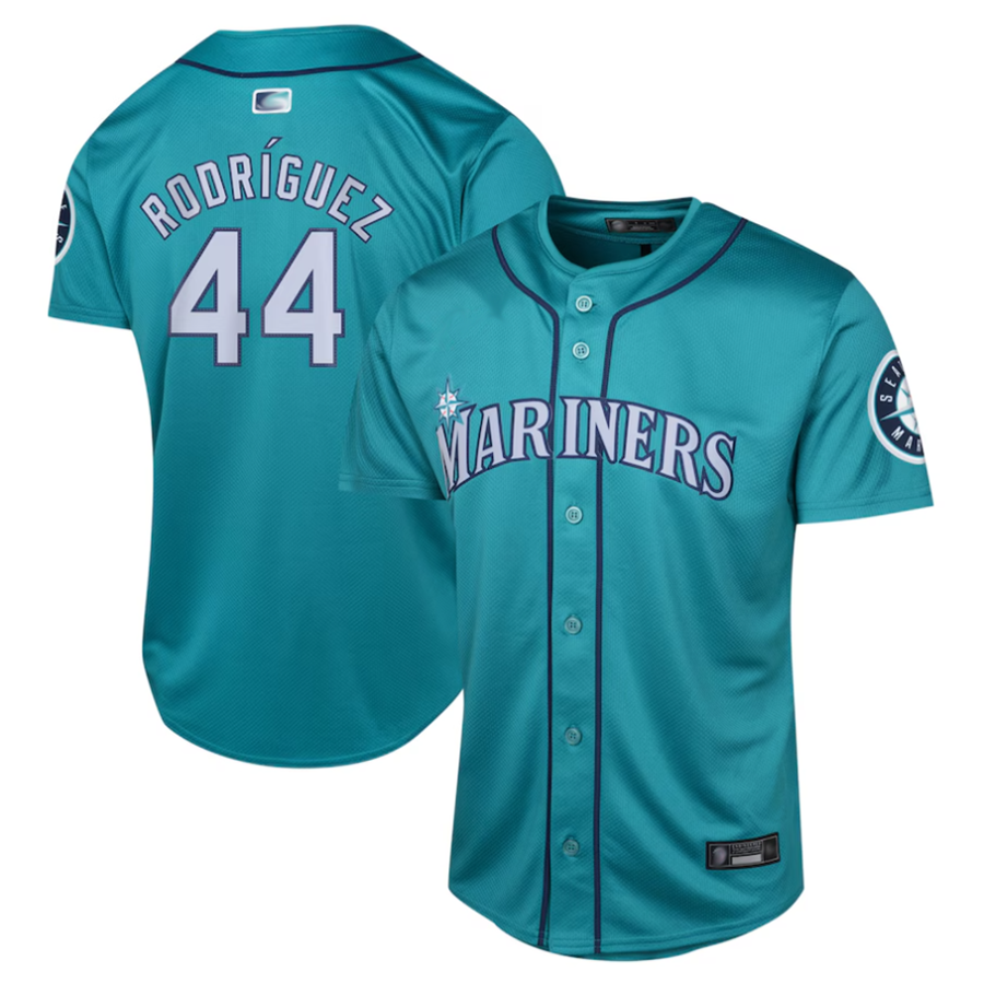 S.Mariners #44 Julio Rodr����aguez Player Aqua Limited Baseball Jerseys