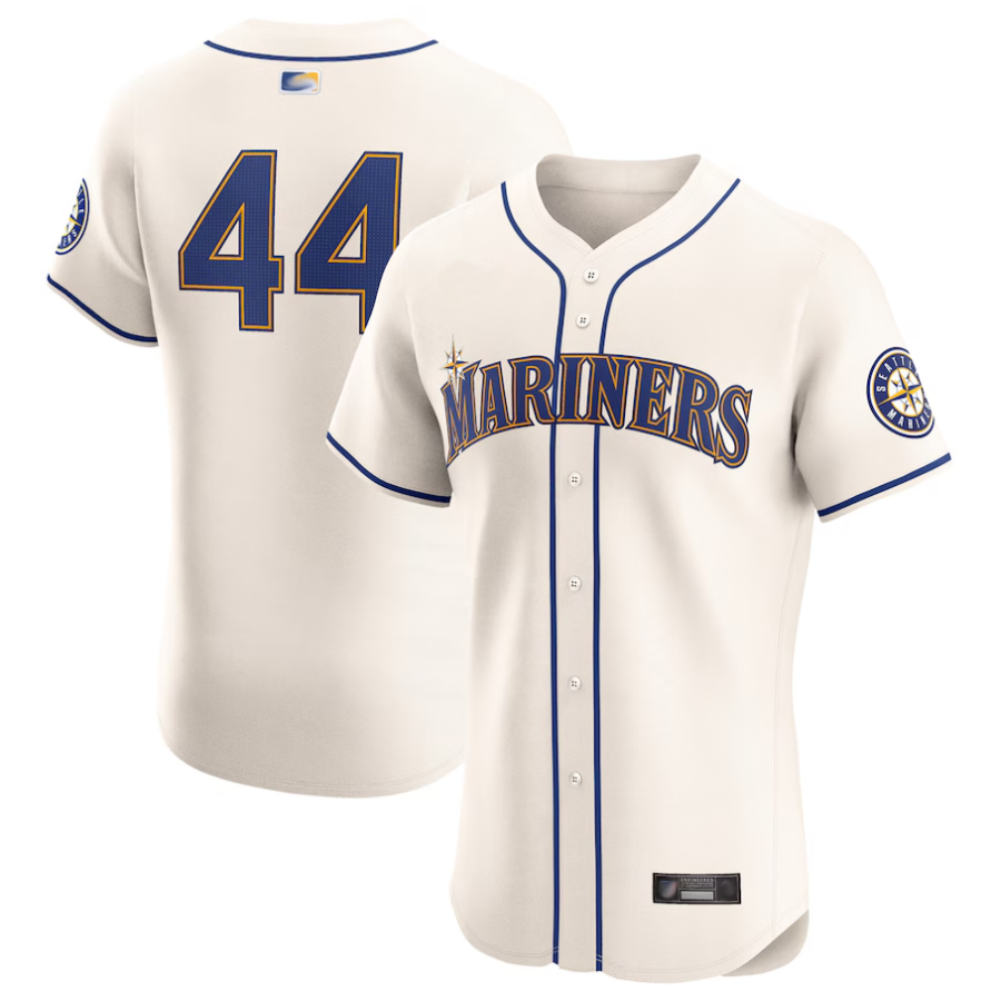 S.Mariners #44 Julio Rodr����aguez Player Cream Elite Baseball Jerseys