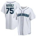 S.Mariners #75 Andr����|s Mu?oz Player White Home Replica Baseball Jerseys