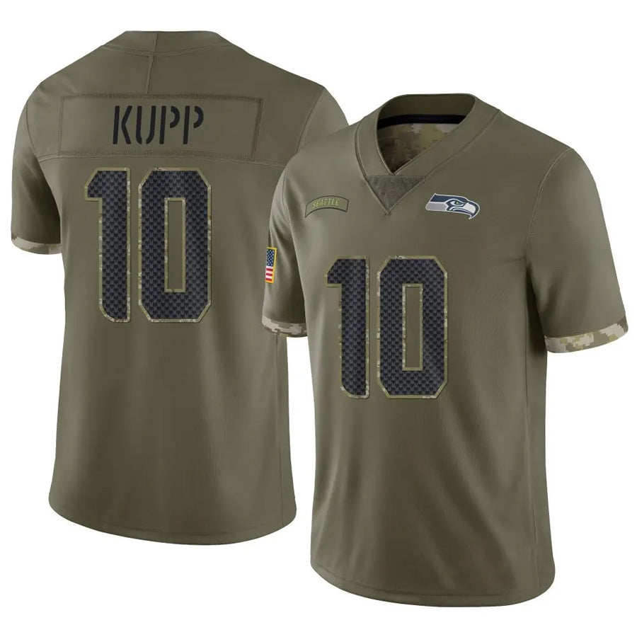 S.Seahawks #10 Cooper Kupp Player Salute to Service Olive Football Jerseys