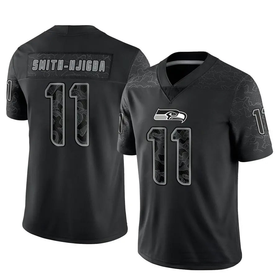 S.Seahawks #11 Jaxon Smith-Njigba Player Black Limited Reflective Football Jerseys