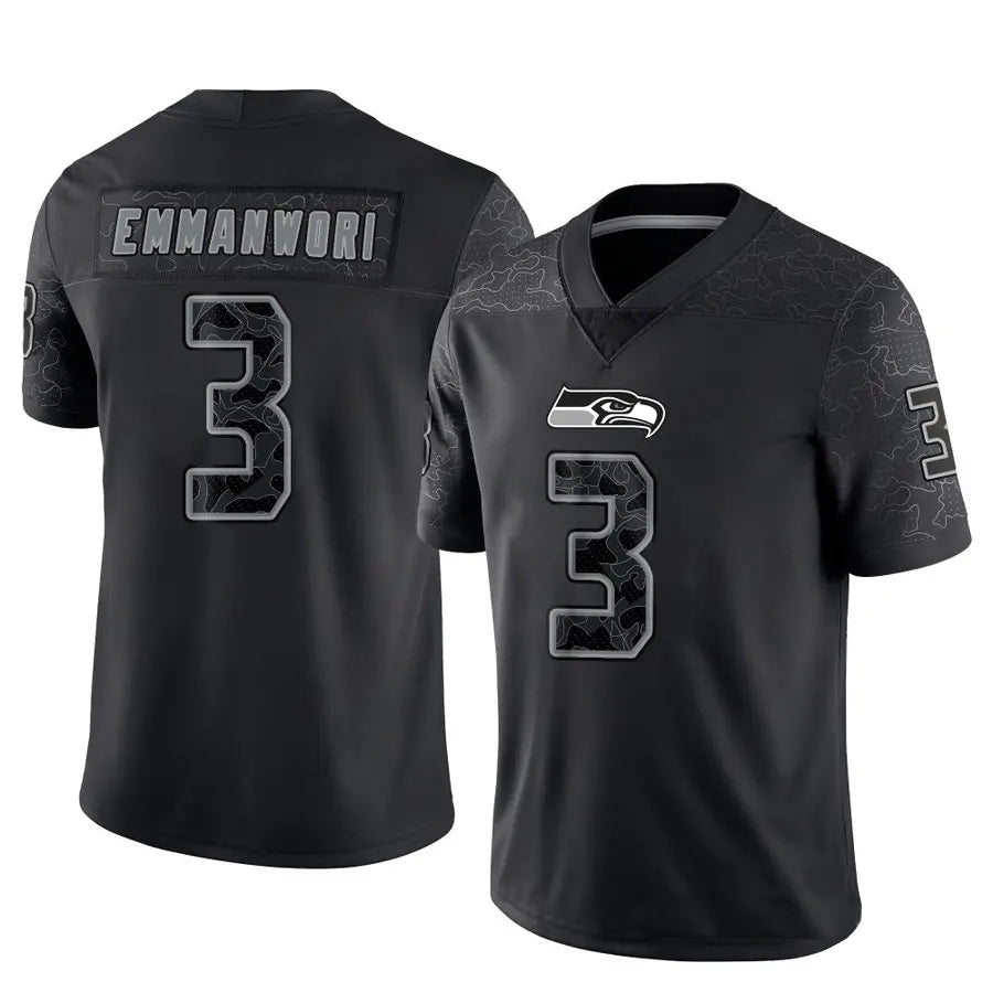 S.Seahawks #3 Nick Emmanwori Player Black RFLCTV Limited Football Jerseys