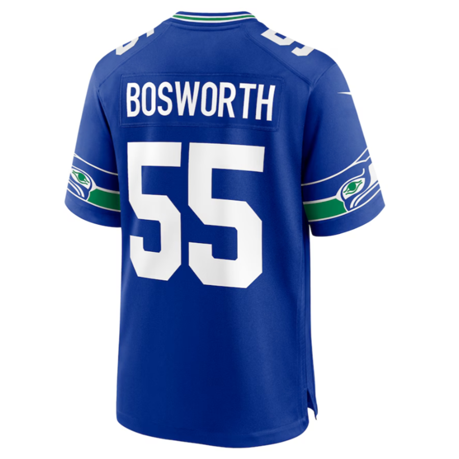#55 Brian Bosworth Player S.Seahawks Royal Game Football Jerseys