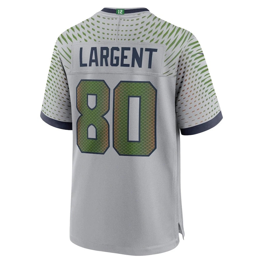 S.Seahawks #80 Steve Largent Player Wolf Gray Rivalries Collection Game Football Jerseys