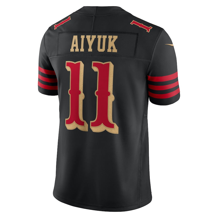 SF.49ers #11 Brandon Aiyuk Player Rivalries Collection Vapor Limited Black Football Jerseys