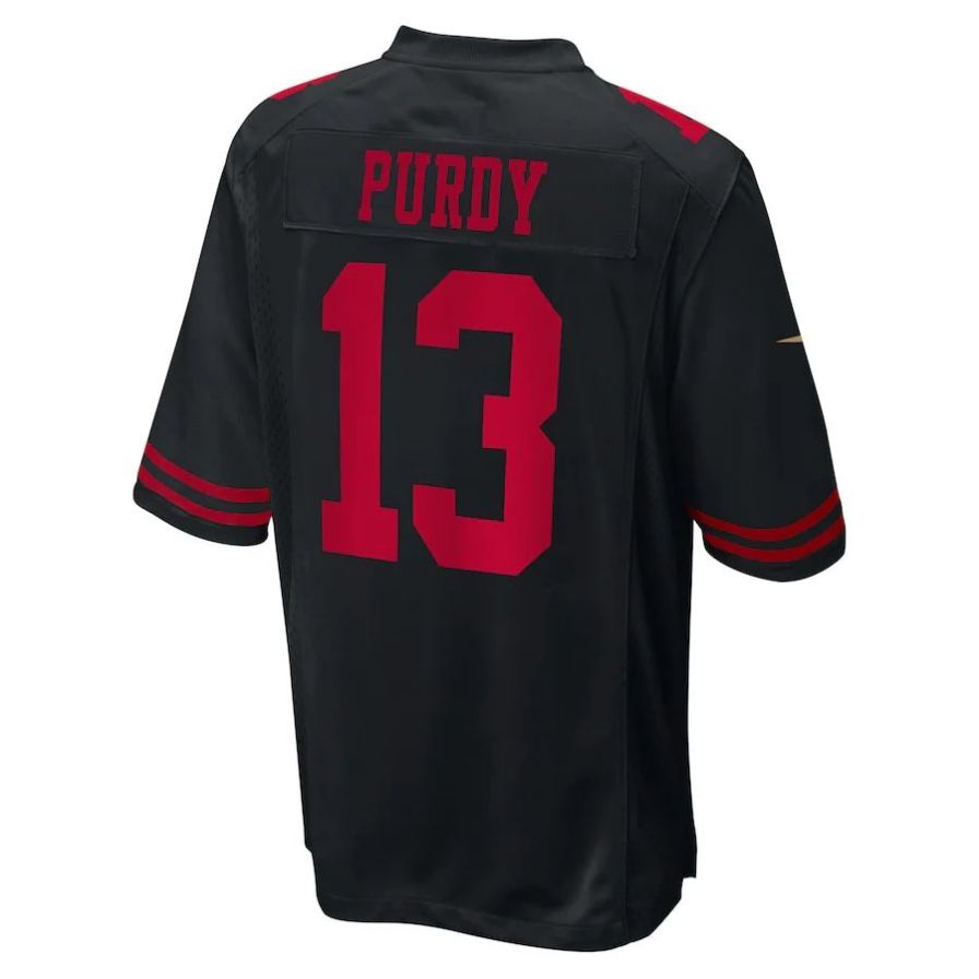 #13 Brock Purdy Playre SF.49ers Black Fashion Game Football Jerseys