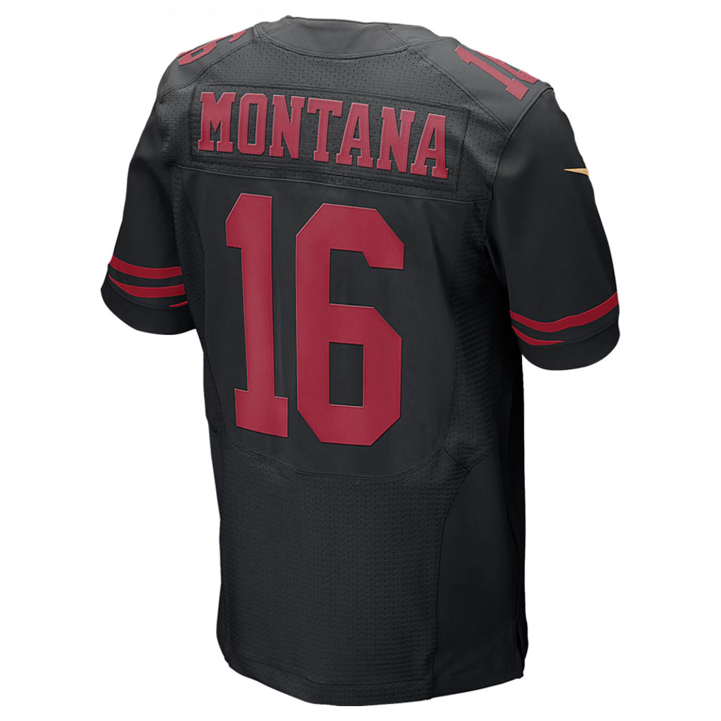 SF.49ers #16 Joe Montana Player Black Game Football Jerseys