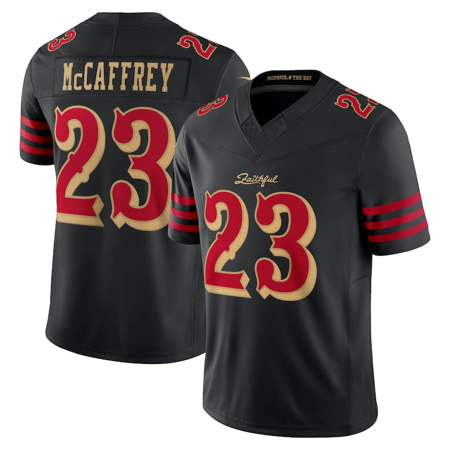 SF.49ers #23 Christian McCaffrey Player Rivalries Collection Vapor Limited Black  Football Jerseys
