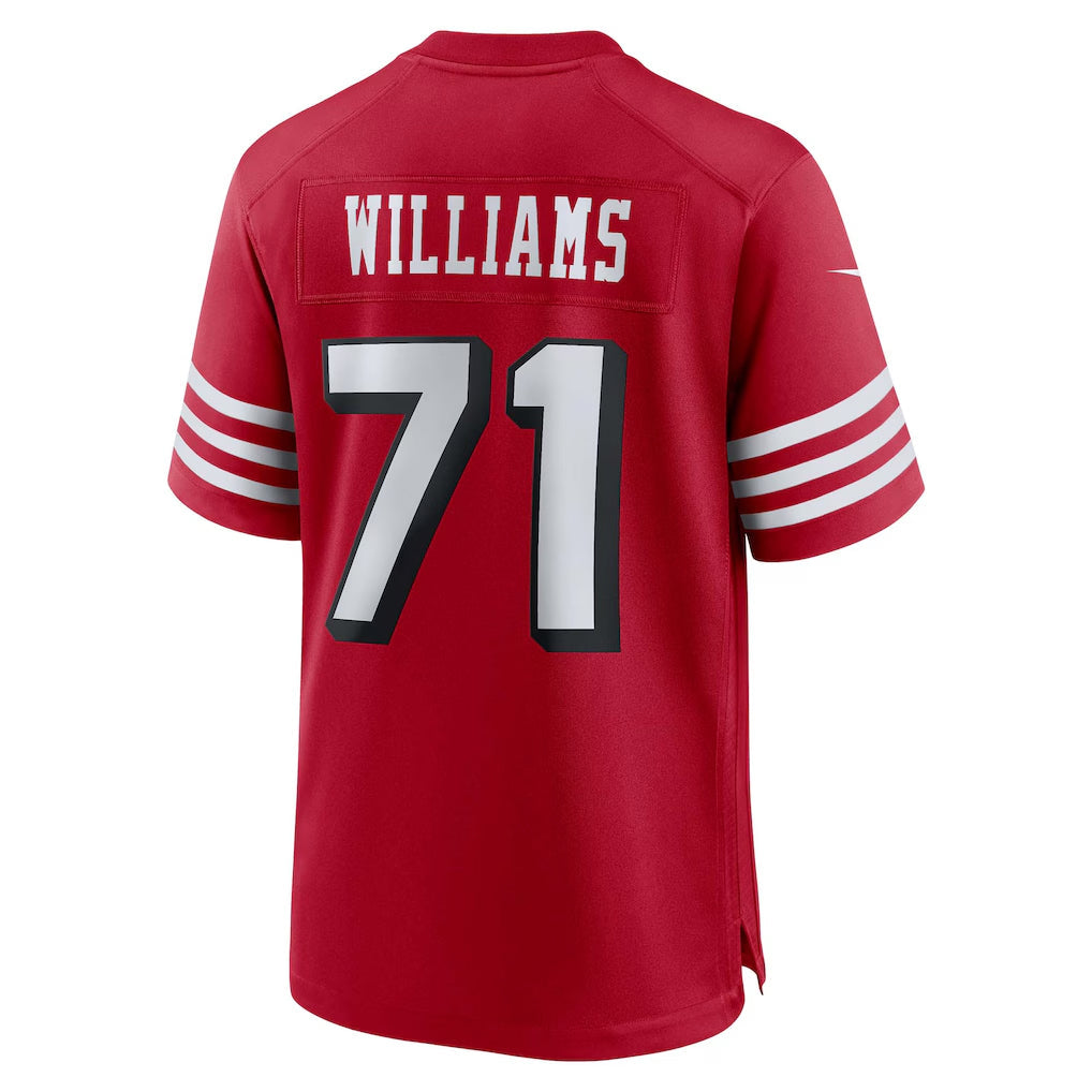 SF.49ers #71 Trent Williams Player Scarlet Alternate Game Football Jerseys