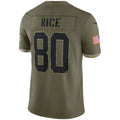 #80 Jerry Rice Player SF.49ers Olive Salute To Service Limited Football Jerseys