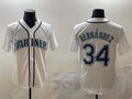S.Mariners #34 F����|lix Hern��������ndez Player White Cool Base Stitched Baseball Jerseys