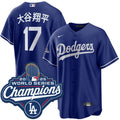 Shohei Ohtani Kanji Los Angeles Dodgers Royal 2025 Alternate World Series Champions Jersey - Royal