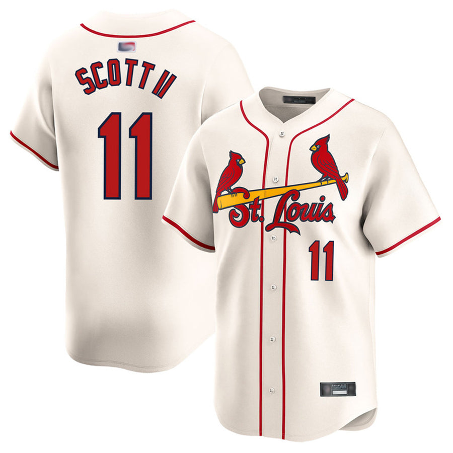 St.Louis Cardinals #11 Victor Scott II Player Cream Limited Home Baseball Jerseys