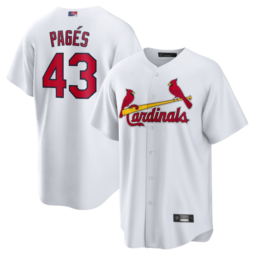 St.Louis Cardinals #43 Pedro Pag����|s Player White Home Replica Baseball Jerseys