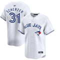 T.Blue Jays #31 Max Scherzer Player White Limited Home Game Baseball Jerseys